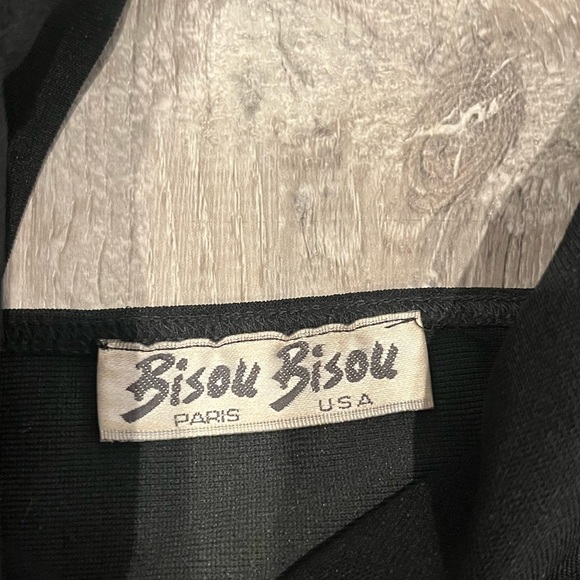 Vintage 80s Bisou Bisou Black Halter Catsuit RARE - Picture 5 of 6